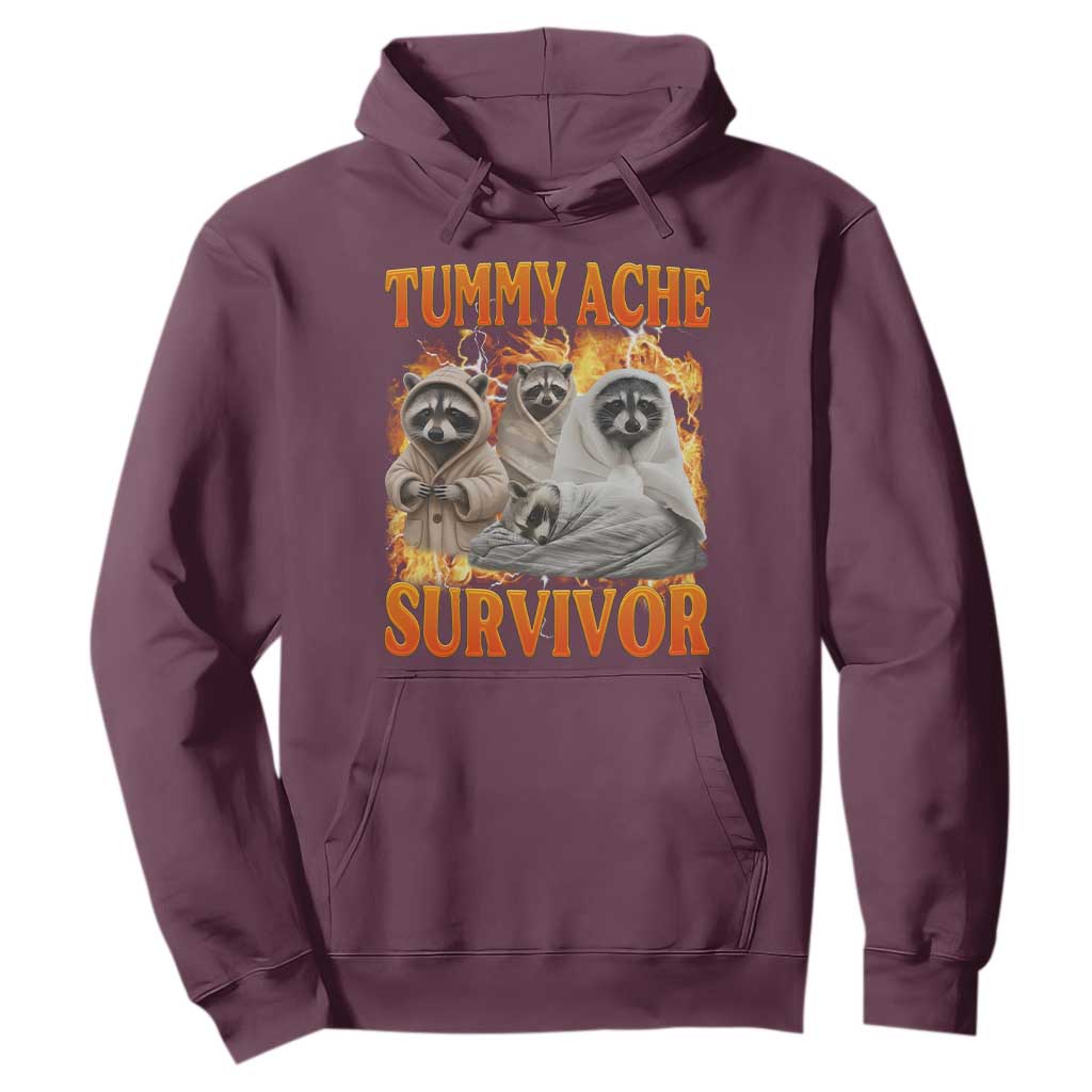 Tummy Ache Survivor Raccoon Meme Hoodie TS10 Maroon Print Your Wear