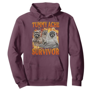 Tummy Ache Survivor Raccoon Meme Hoodie TS10 Maroon Print Your Wear