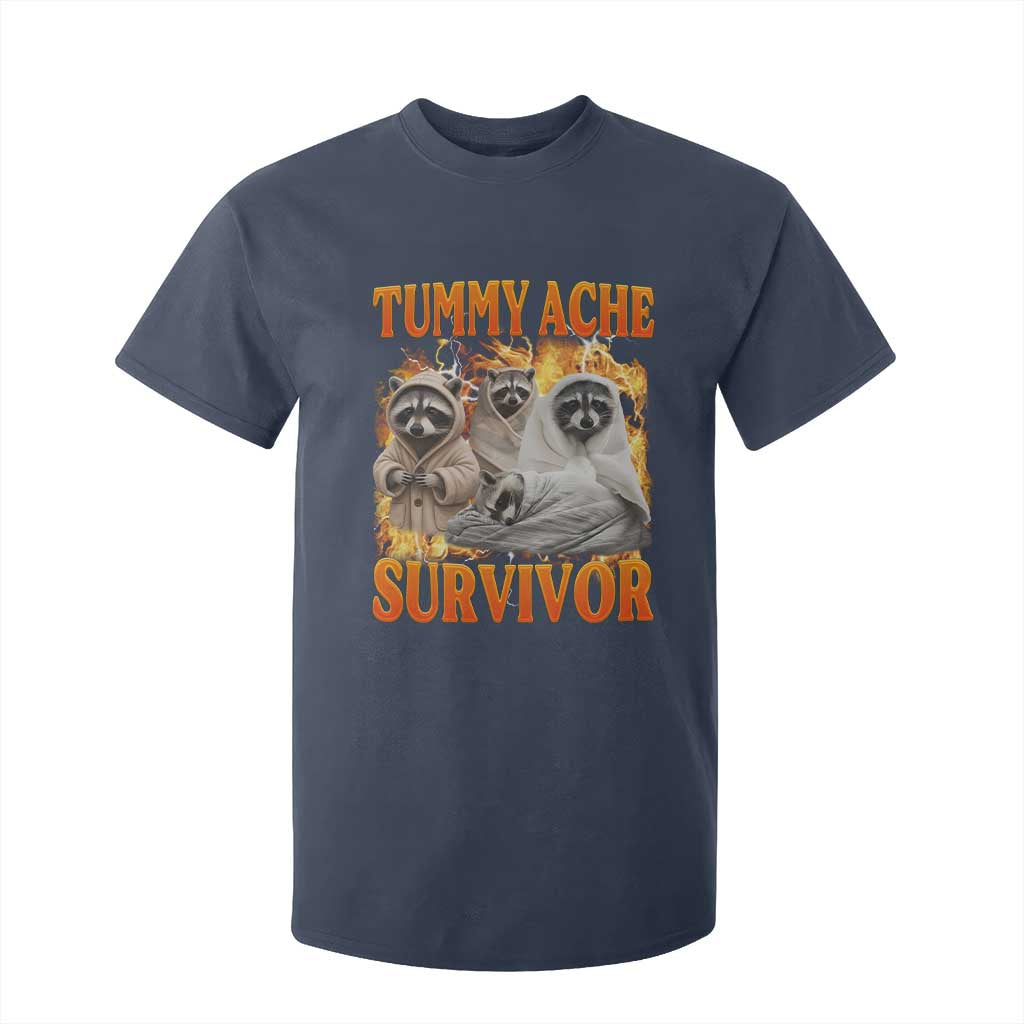 Tummy Ache Survivor Raccoon Meme T Shirt For Kid TS10 Navy Print Your Wear