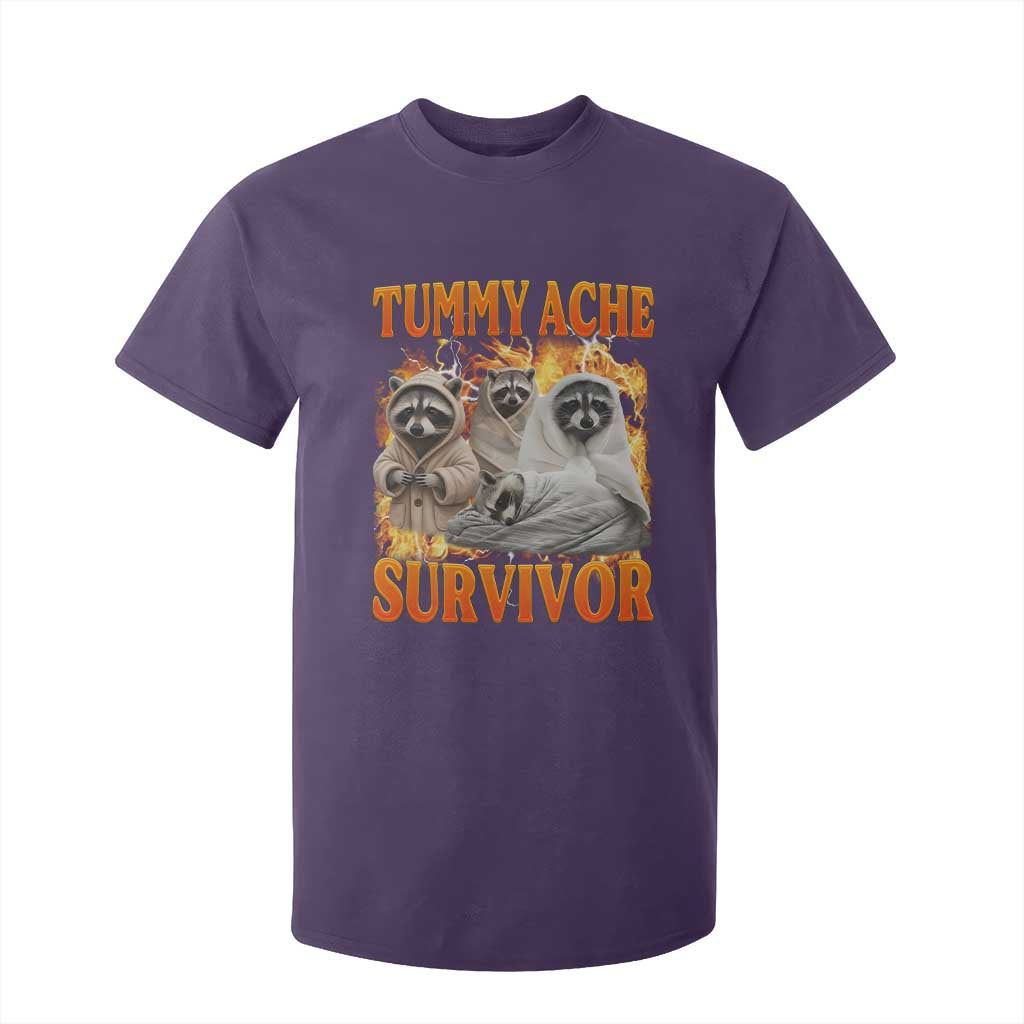 Tummy Ache Survivor Raccoon Meme T Shirt For Kid TS10 Purple Print Your Wear
