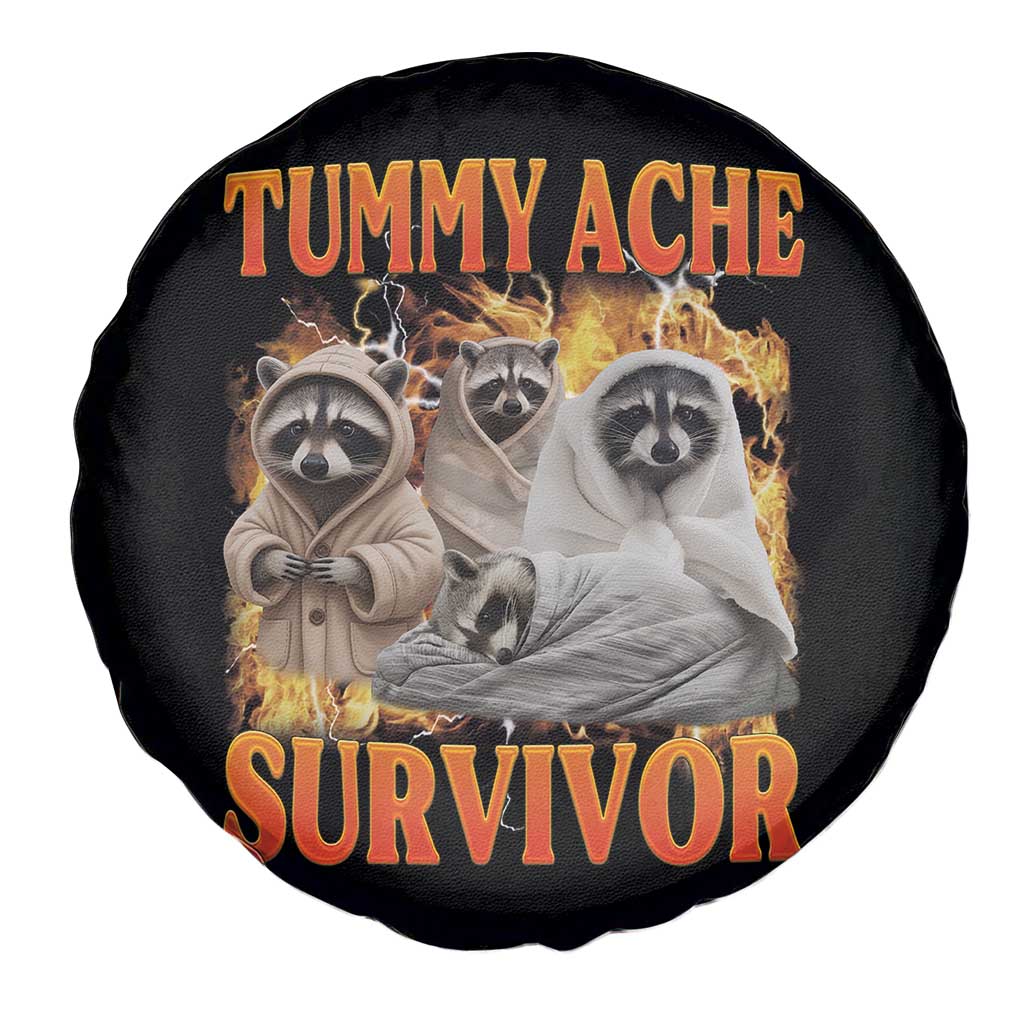 Tummy Ache Survivor Raccoon Meme Spare Tire Cover TS10 Print Your Wear