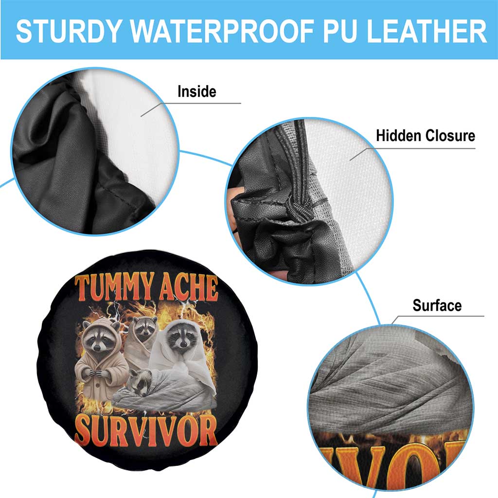 Tummy Ache Survivor Raccoon Meme Spare Tire Cover TS10 Print Your Wear