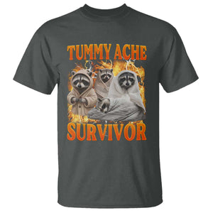 Tummy Ache Survivor Raccoon Meme T Shirt TS10 Dark Heather Print Your Wear