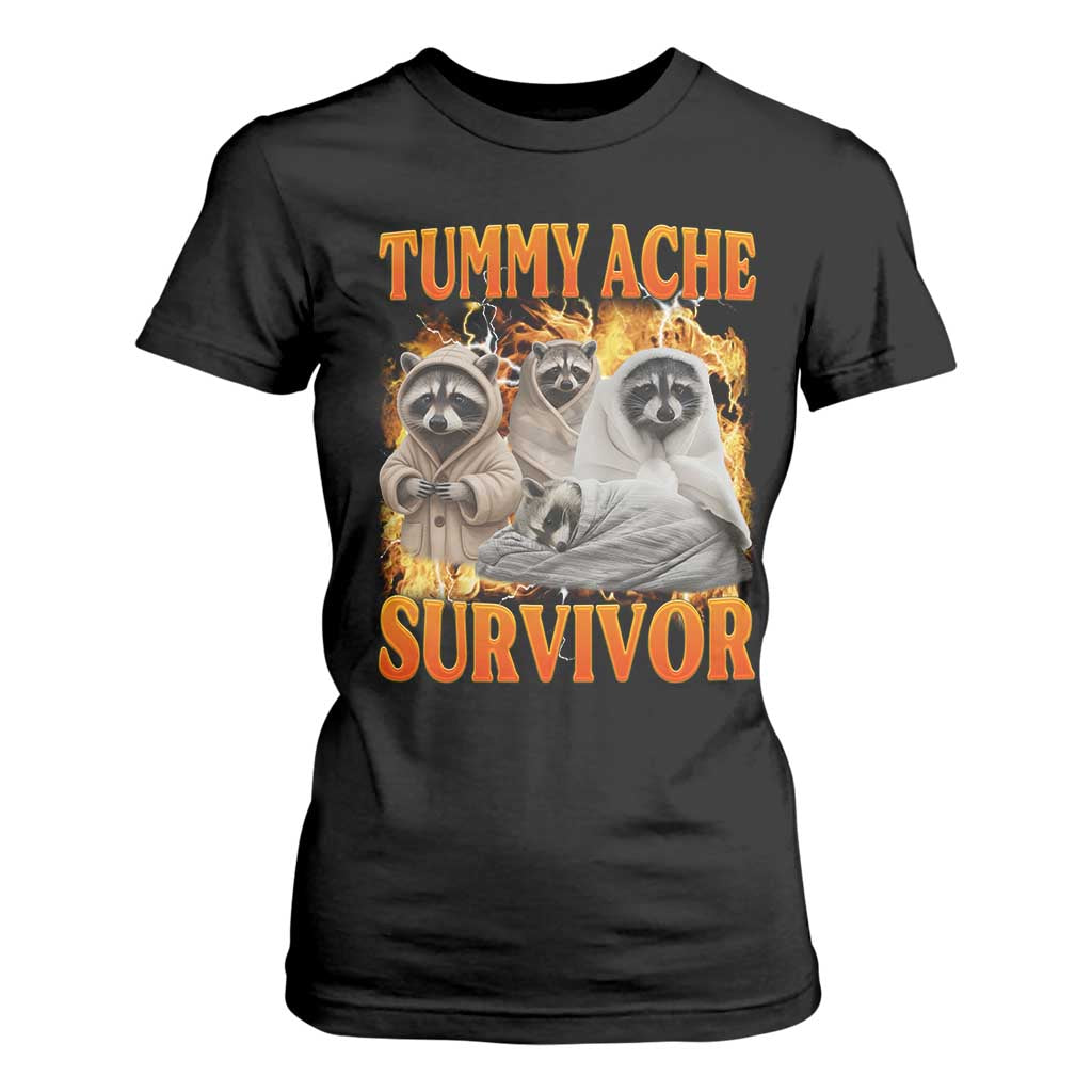 Tummy Ache Survivor Raccoon Meme T Shirt For Women TS10 Black Print Your Wear