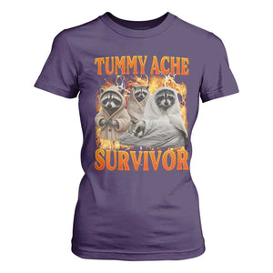 Tummy Ache Survivor Raccoon Meme T Shirt For Women TS10 Purple Print Your Wear