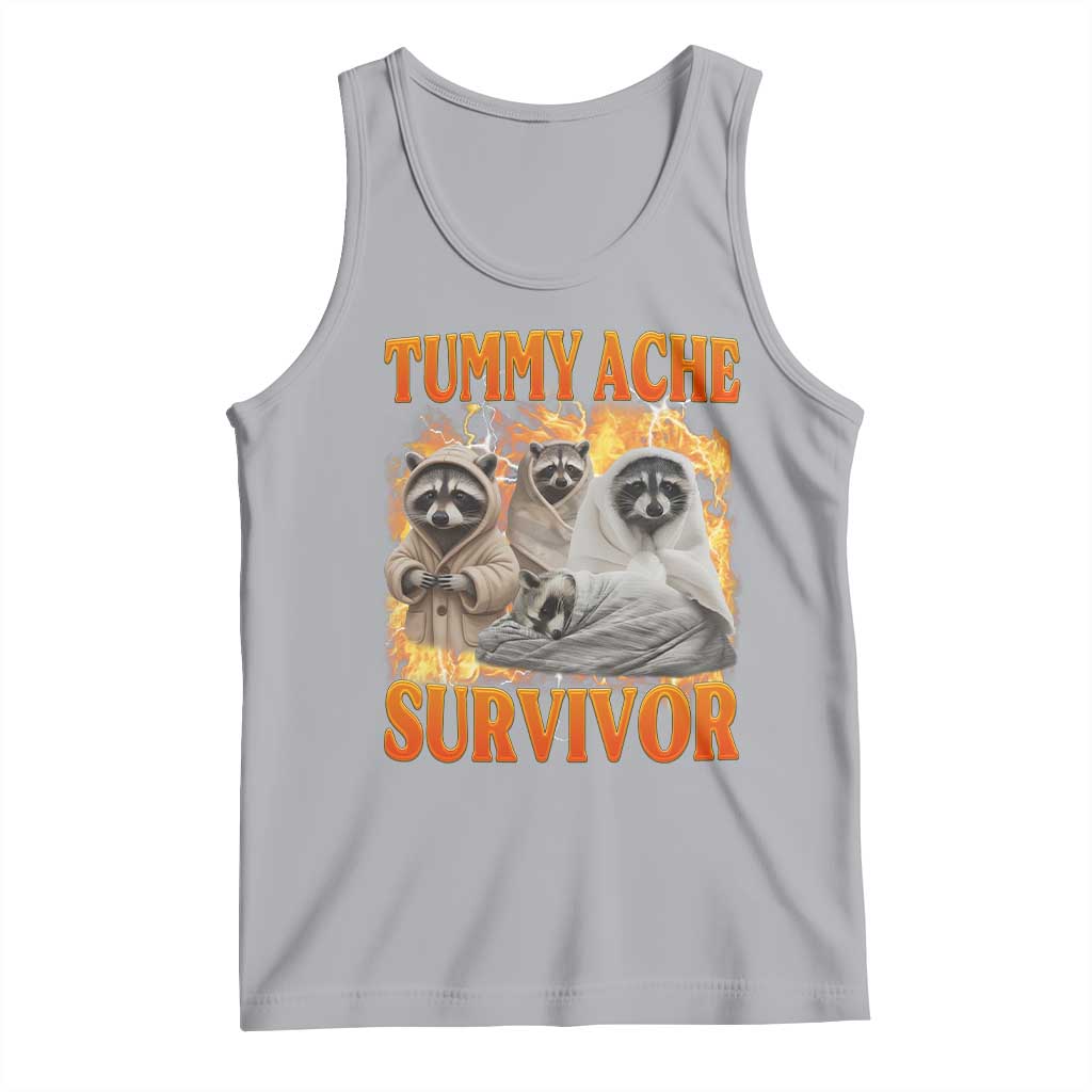 Tummy Ache Survivor Raccoon Meme Tank Top TS10 Athletic Heather Print Your Wear