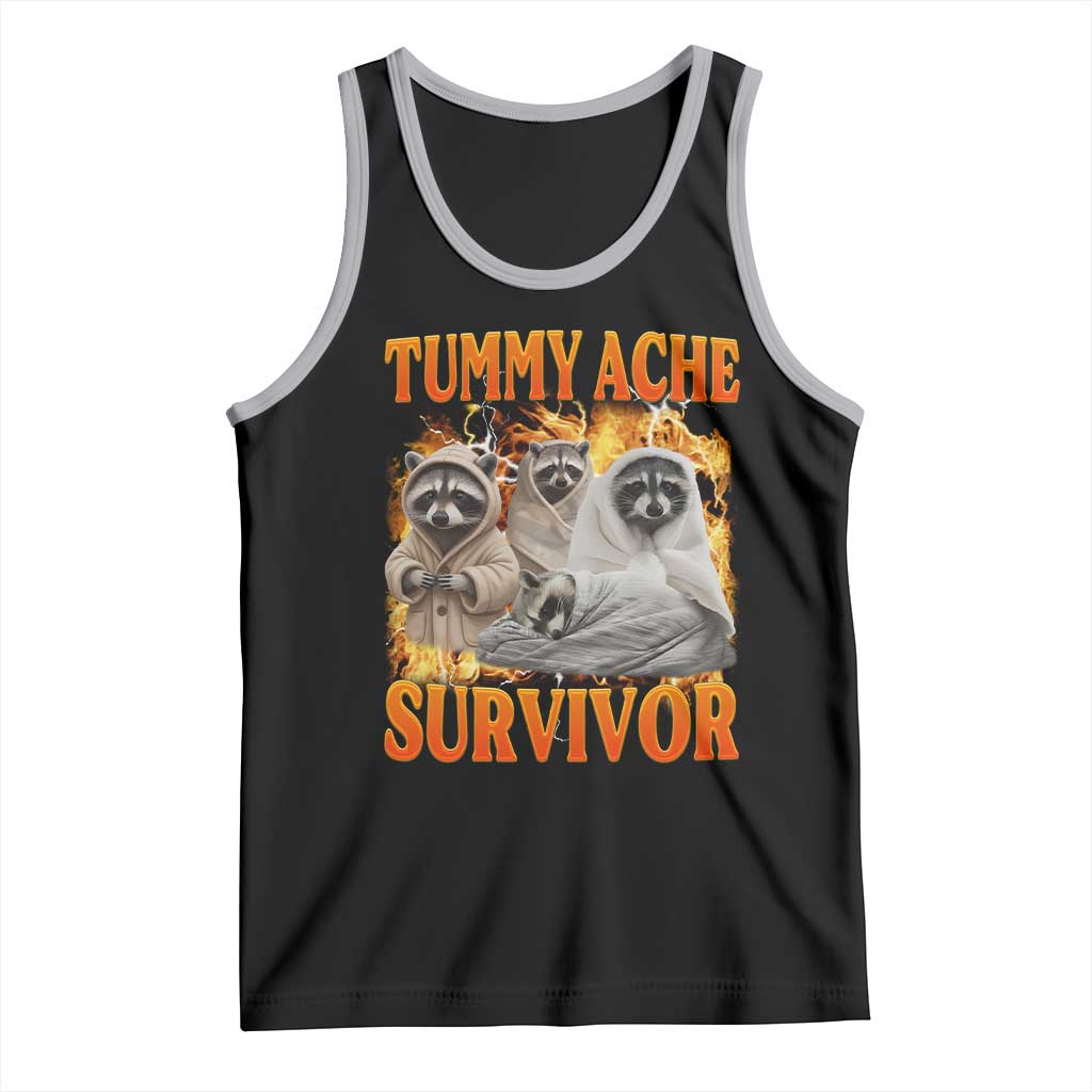 Tummy Ache Survivor Raccoon Meme Tank Top TS10 Black Athletic Heather Print Your Wear