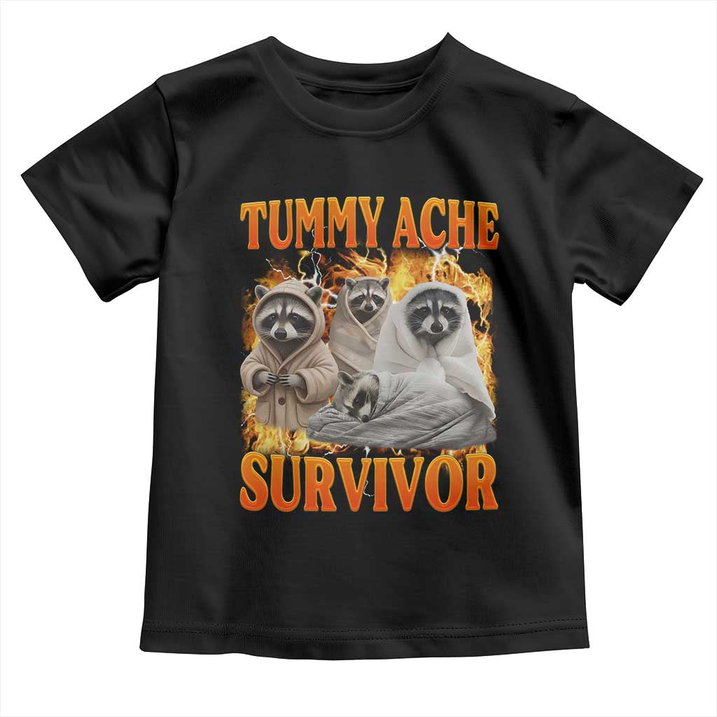 Tummy Ache Survivor Raccoon Meme Toddler T Shirt TS10 Black Print Your Wear