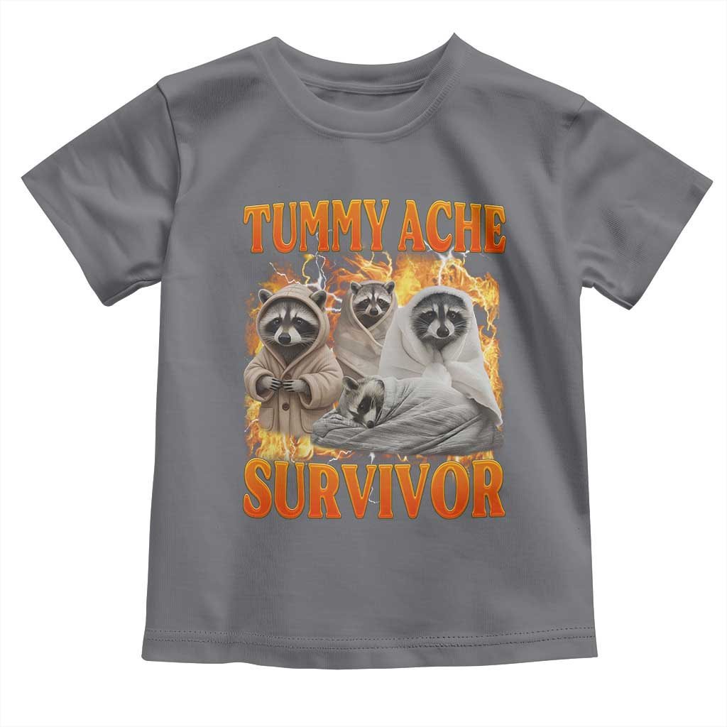 Tummy Ache Survivor Raccoon Meme Toddler T Shirt TS10 Charcoal Print Your Wear