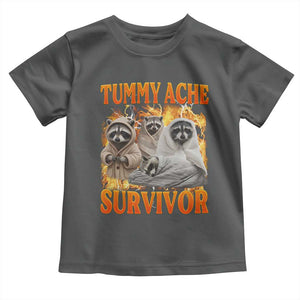 Tummy Ache Survivor Raccoon Meme Toddler T Shirt TS10 Dark Heather Print Your Wear