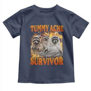 Tummy Ache Survivor Raccoon Meme Toddler T Shirt TS10 Navy Print Your Wear