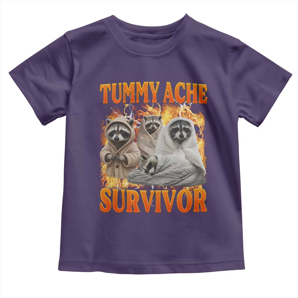 Tummy Ache Survivor Raccoon Meme Toddler T Shirt TS10 Purple Print Your Wear