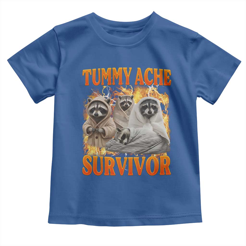 Tummy Ache Survivor Raccoon Meme Toddler T Shirt TS10 Royal Blue Print Your Wear