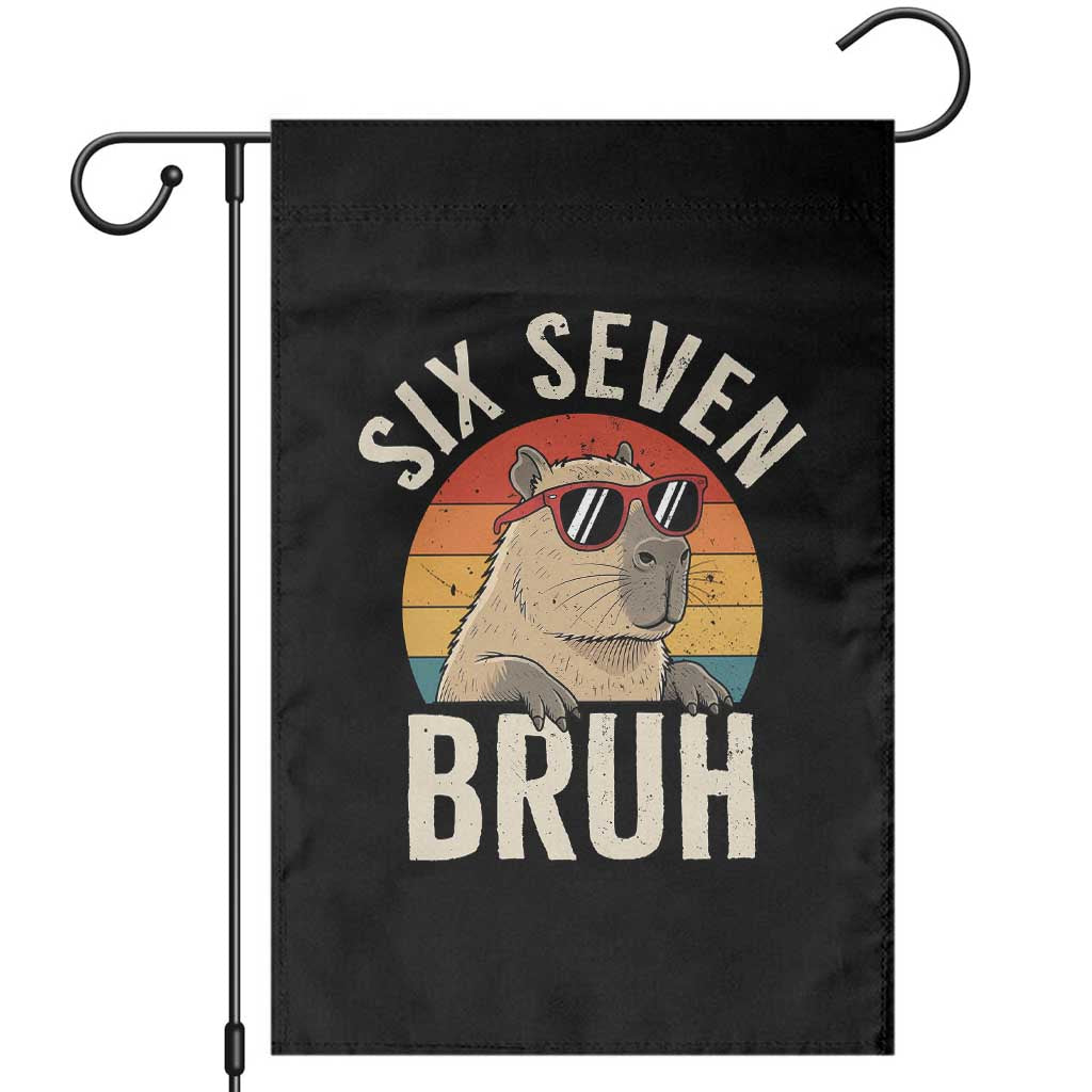 Six Seven Bruh 67 Meme Funny Capybara Garden Flag TS10 Black Print Your Wear