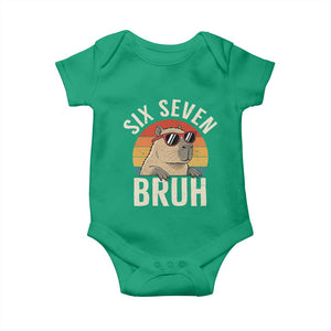 Six Seven Bruh 67 Meme Funny Capybara Baby Onesie TS10 Irish Green Print Your Wear