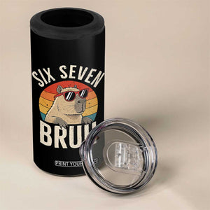 Six Seven Bruh 67 Meme Funny Capybara 4 in 1 Can Cooler Tumbler TS10 Print Your Wear