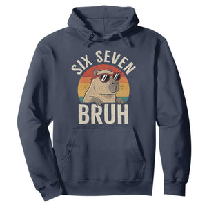 Six Seven Bruh 67 Meme Funny Capybara Hoodie TS10 Navy Print Your Wear