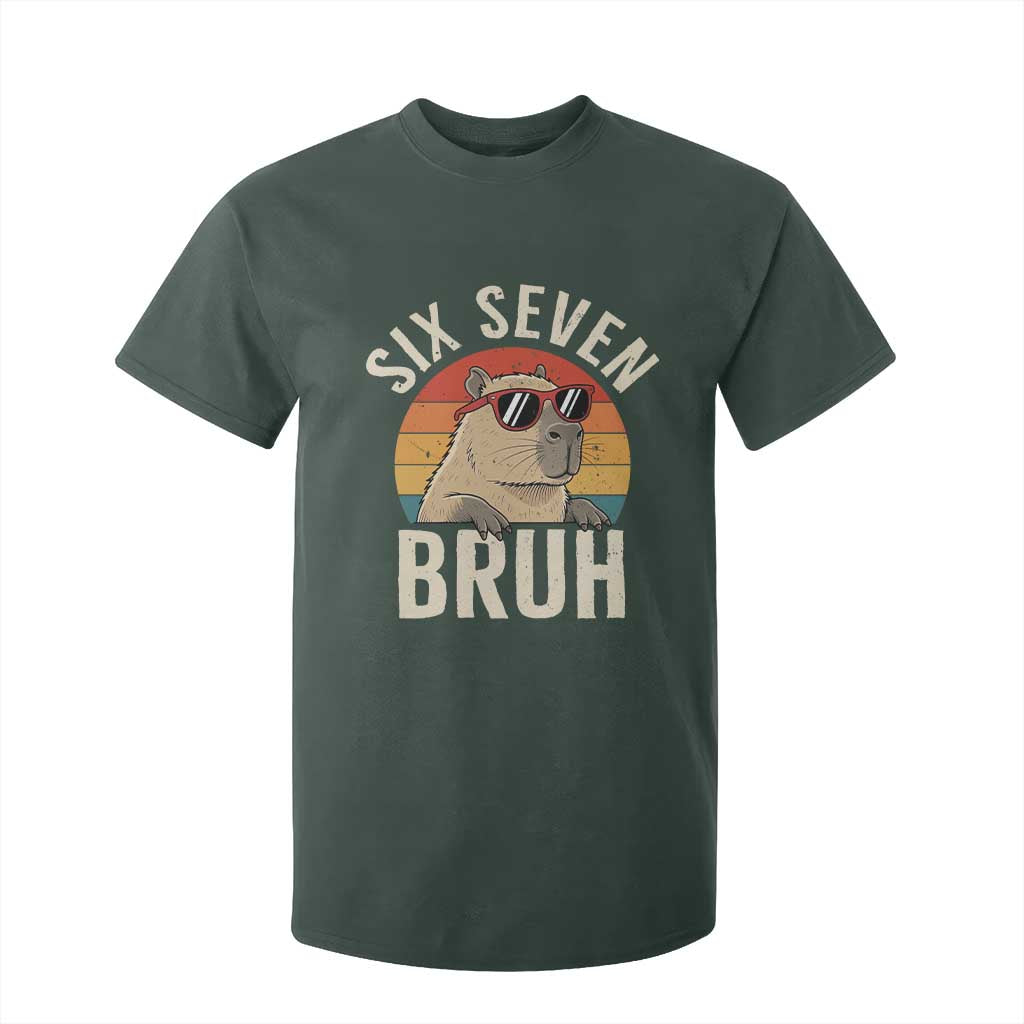 Six Seven Bruh 67 Meme Funny Capybara T Shirt For Kid TS10 Dark Forest Green Print Your Wear
