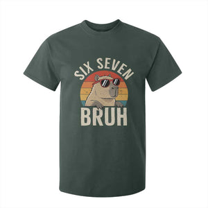 Six Seven Bruh 67 Meme Funny Capybara T Shirt For Kid TS10 Dark Forest Green Print Your Wear