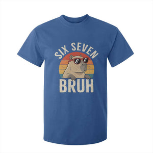 Six Seven Bruh 67 Meme Funny Capybara T Shirt For Kid TS10 Royal Blue Print Your Wear