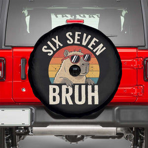 Six Seven Bruh 67 Meme Funny Capybara Spare Tire Cover TS10 Black Print Your Wear