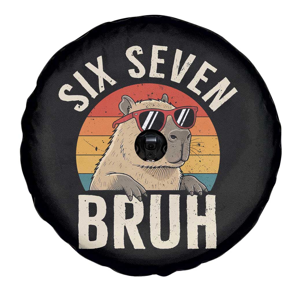 Six Seven Bruh 67 Meme Funny Capybara Spare Tire Cover TS10 Print Your Wear