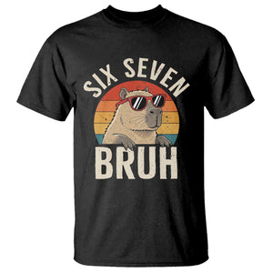 Six Seven Bruh 67 Meme Funny Capybara T Shirt TS10 Black Print Your Wear