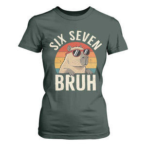 Six Seven Bruh 67 Meme Funny Capybara T Shirt For Women TS10 Dark Forest Green Print Your Wear