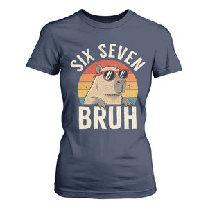 Six Seven Bruh 67 Meme Funny Capybara T Shirt For Women TS10 Navy Print Your Wear
