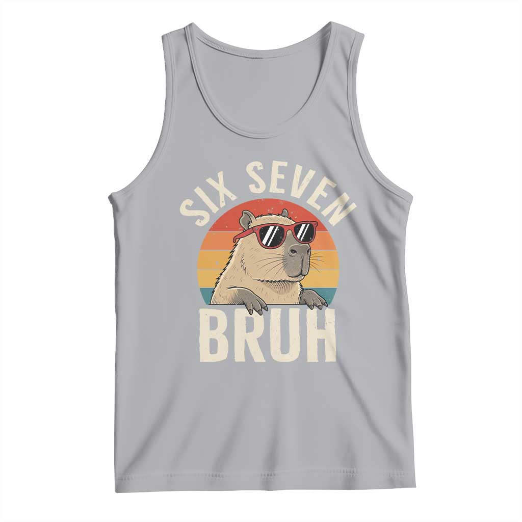 Six Seven Bruh 67 Meme Funny Capybara Tank Top TS10 Athletic Heather Print Your Wear