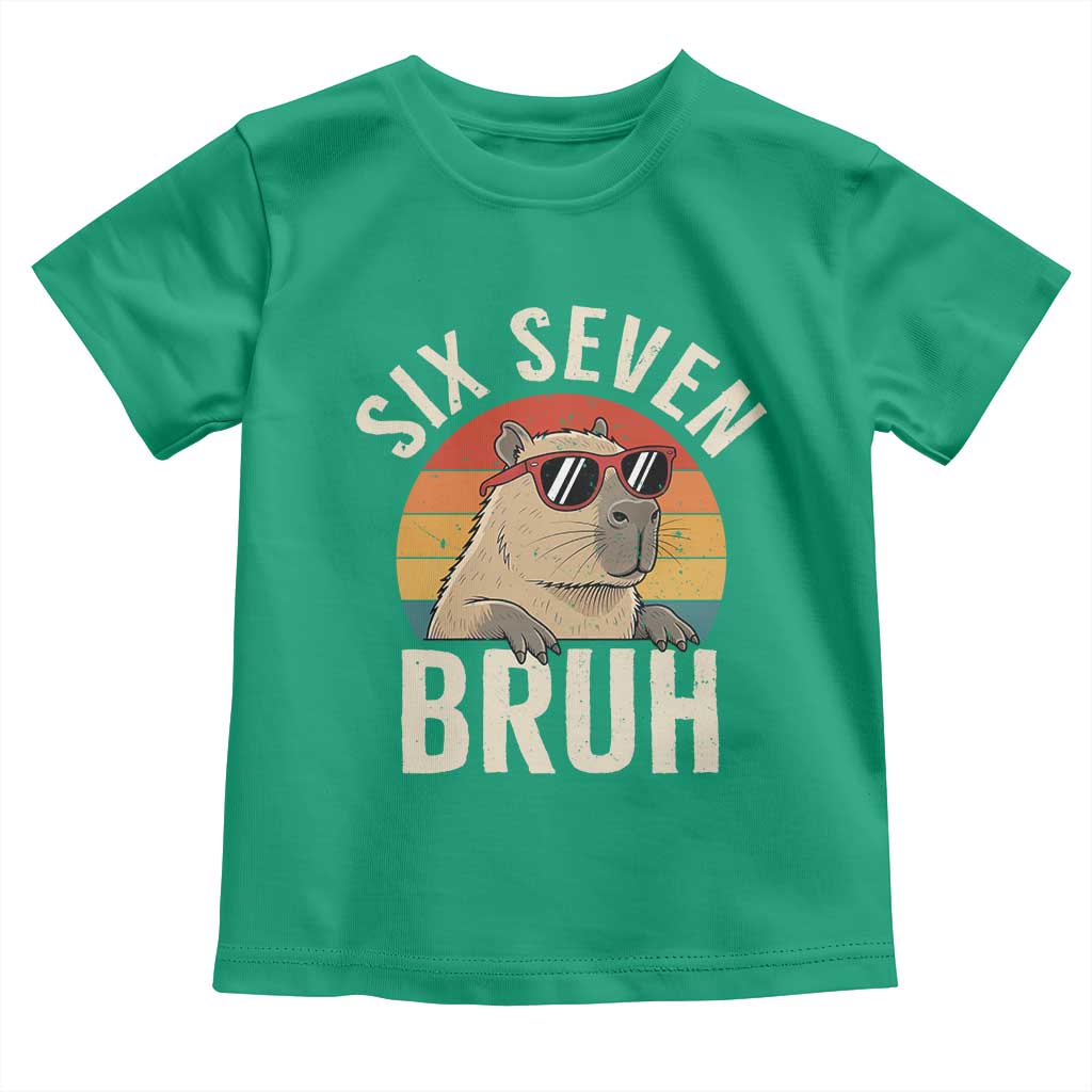 Six Seven Bruh 67 Meme Funny Capybara Toddler T Shirt TS10 Irish Green Print Your Wear