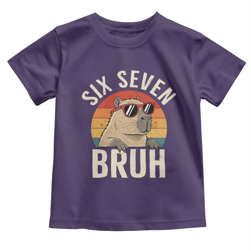 Six Seven Bruh 67 Meme Funny Capybara Toddler T Shirt TS10 Purple Print Your Wear