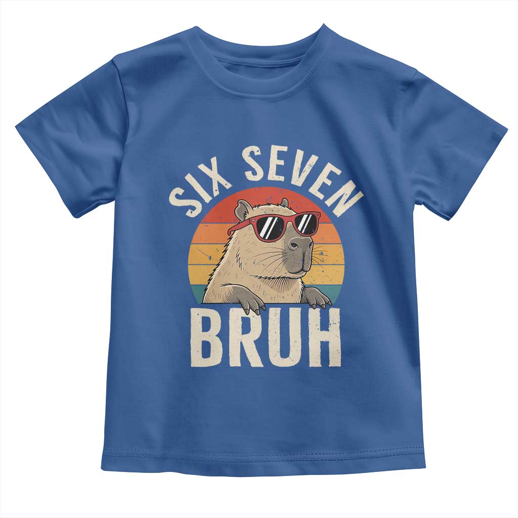 Six Seven Bruh 67 Meme Funny Capybara Toddler T Shirt TS10 Royal Blue Print Your Wear