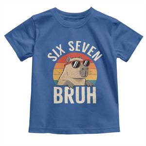 Six Seven Bruh 67 Meme Funny Capybara Toddler T Shirt TS10 Royal Blue Print Your Wear