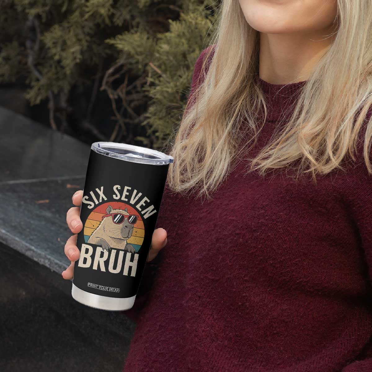 Six Seven Bruh 67 Meme Funny Capybara Tumbler Cup TS10 Print Your Wear