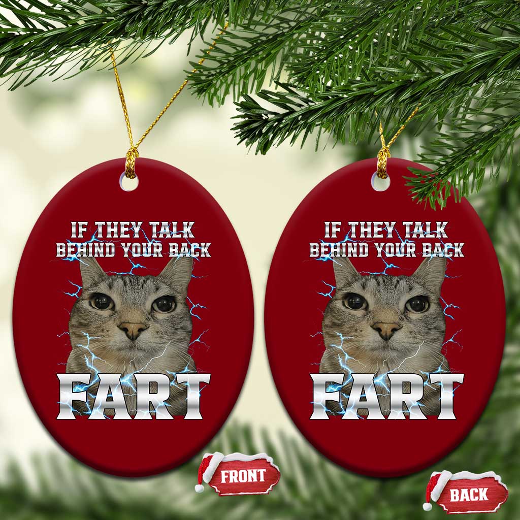 Cat Meme If They Talk Behind Your Back Fart Ceramic Ornament Funny Oddly Specific TS10 Print Your Wear