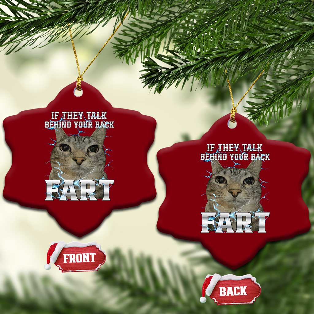 Cat Meme If They Talk Behind Your Back Fart Ceramic Ornament Funny Oddly Specific TS10 Print Your Wear