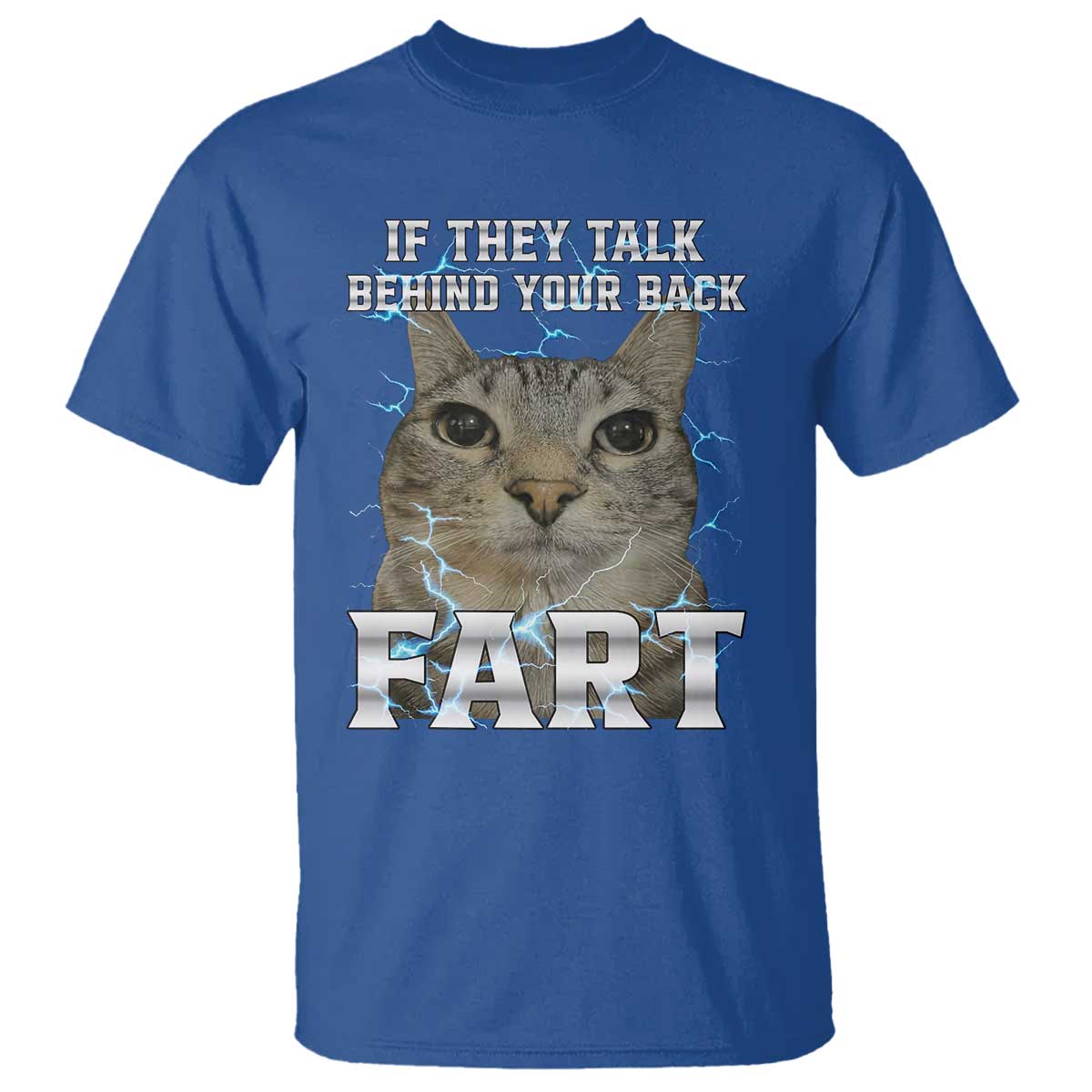Cat Meme If They Talk Behind Your Back Fart T Shirt Funny Oddly Specific TS10 Royal Blue Print Your Wear