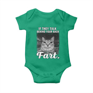 If They Talk Behind Your Back Fart Baby Onesie Cat Meme Funny Oddly Specific TS10 Irish Green Print Your Wear