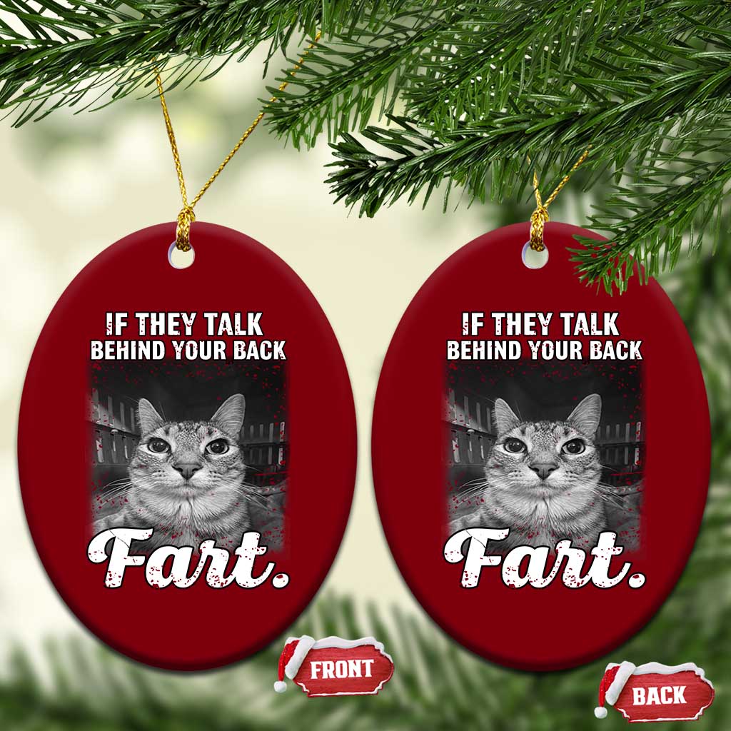 If They Talk Behind Your Back Fart Ceramic Ornament Cat Meme Funny Oddly Specific TS10 Print Your Wear