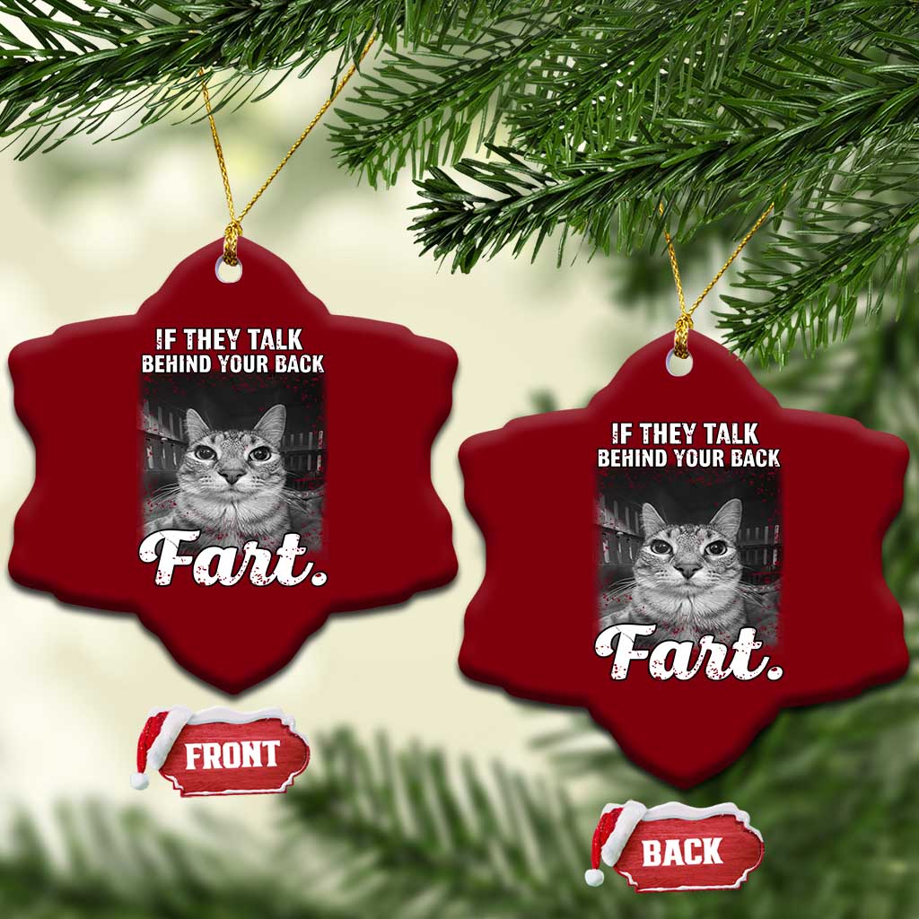 If They Talk Behind Your Back Fart Ceramic Ornament Cat Meme Funny Oddly Specific TS10 Print Your Wear