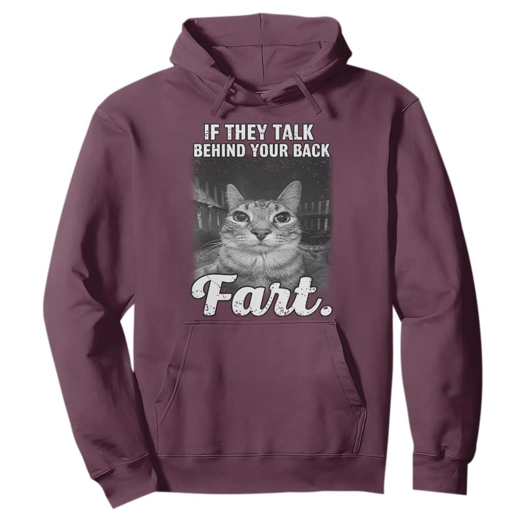 If They Talk Behind Your Back Fart Hoodie Cat Meme Funny Oddly Specific TS10 Maroon Print Your Wear