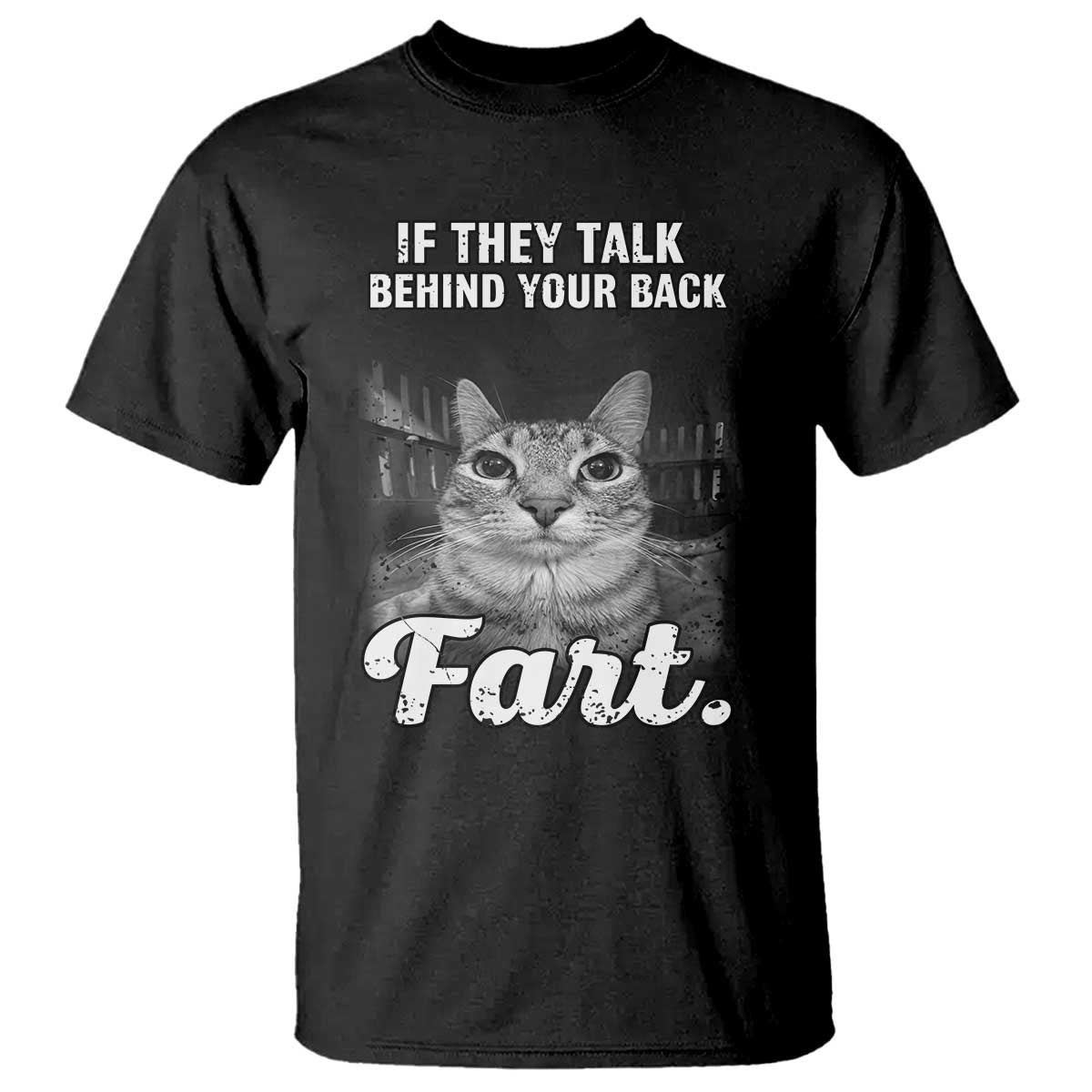If They Talk Behind Your Back Fart T Shirt Cat Meme Funny Oddly Specific TS10 Black Print Your Wear