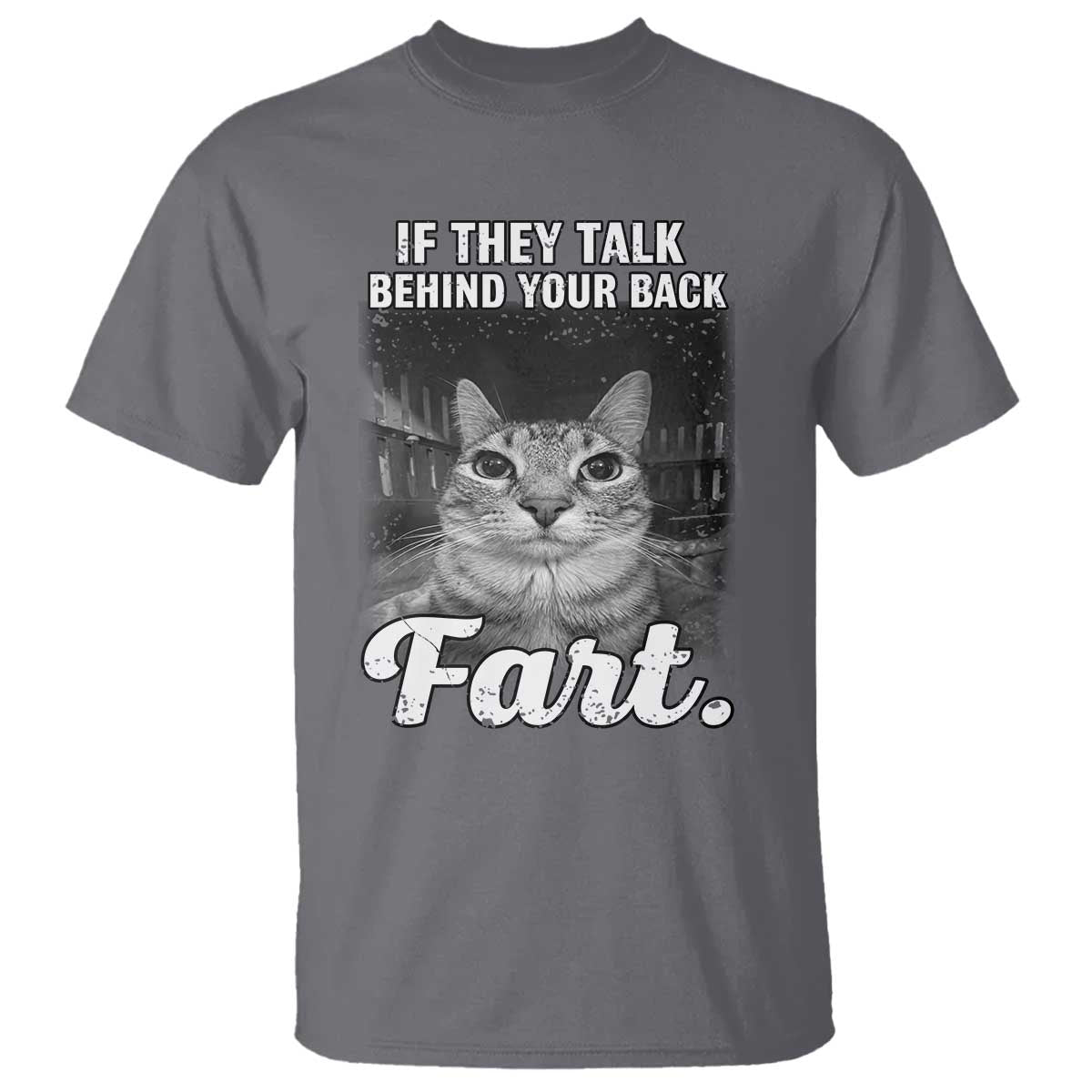 If They Talk Behind Your Back Fart T Shirt Cat Meme Funny Oddly Specific TS10 Charcoal Print Your Wear