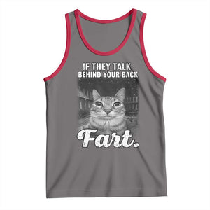 If They Talk Behind Your Back Fart Tank Top Cat Meme Funny Oddly Specific TS10 Deep Heather Red Print Your Wear