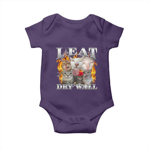 Funny Cat Meme Bootleg Graphic Baby Onesie I Eat Drywall Funny Weird Cursed Internet Memes TS10 Purple Print Your Wear