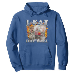 Funny Cat Meme Bootleg Graphic Hoodie I Eat Drywall Funny Weird Cursed Internet Memes TS10 Royal Blue Print Your Wear