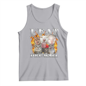 Funny Cat Meme Bootleg Graphic Tank Top I Eat Drywall Funny Weird Cursed Internet Memes TS10 Athletic Heather Print Your Wear