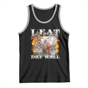 Funny Cat Meme Bootleg Graphic Tank Top I Eat Drywall Funny Weird Cursed Internet Memes TS10 Black Athletic Heather Print Your Wear