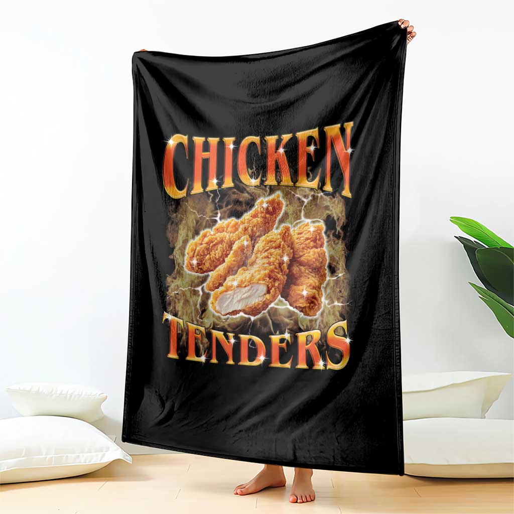 Funny Chicken Tenders Throw Blanket Funny Foodie Vintage 90s Bootleg Rap TS10 Print Your Wear